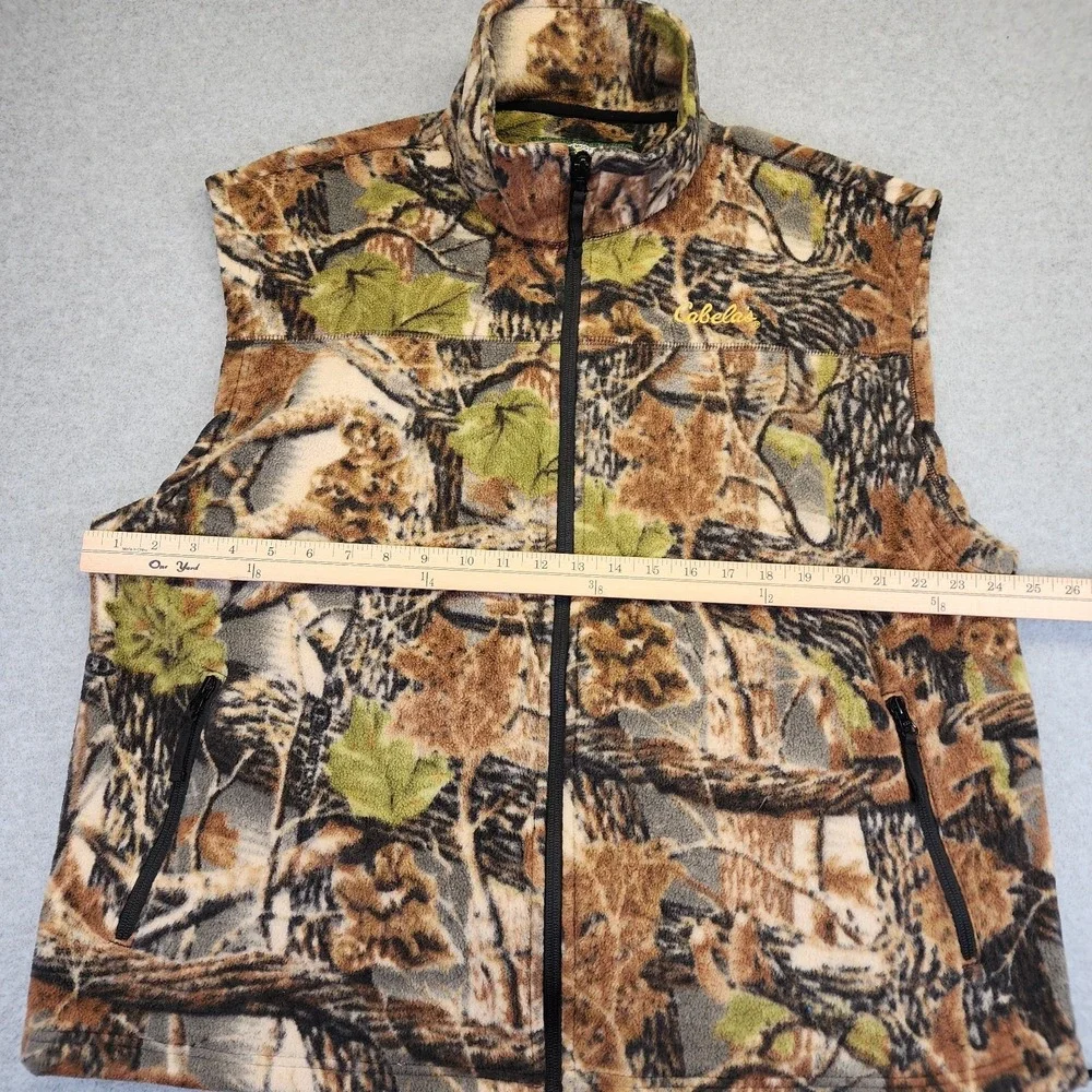 Cabela's‎ Mens XL Camo Full Zip Fleece Vest Hunting Outdoor Gear